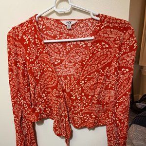 Jack by BB Dakota Orange Flowy Top